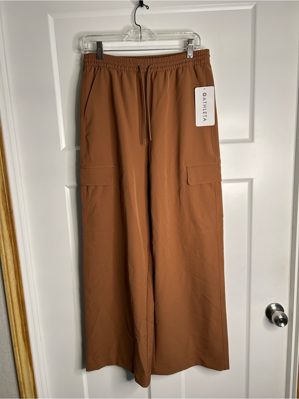 Athleta Women’s Size Small Pull On Drawstring Pants Light Brown Tan New 2810